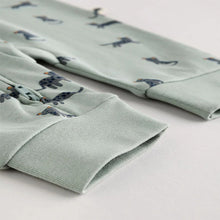 Load image into Gallery viewer, Teal Blue Baby Printed Zip Sleepsuits 3 Pack
