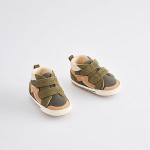 Green Easy Fastening High Top Baby Trainers (3-24mths)