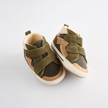 Load image into Gallery viewer, Green Easy Fastening High Top Baby Trainers (3-24mths)
