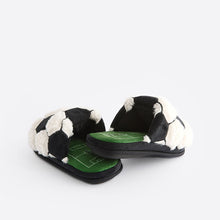 Load image into Gallery viewer, Black/White Fluffy Football Slippers Mules
