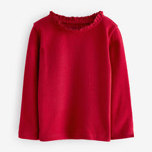 Load image into Gallery viewer, Red 100% Cotton Pointelle Top (3mths-7yrs)
