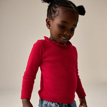 Load image into Gallery viewer, Red 100% Cotton Pointelle Top (3mths-7yrs)
