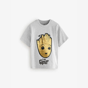 Grey Flip Sequin Licensed Groot T-Shirt