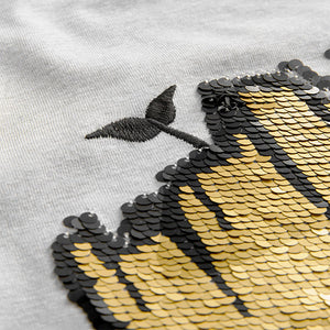 Grey Flip Sequin Licensed Groot T-Shirt