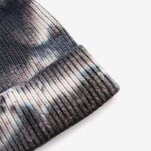 Monochrome Tie Dye Knitted Beanie Hat (1-13yrs)