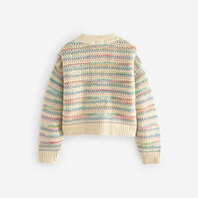 Load image into Gallery viewer, Rainbow Crochet Cardigan (6-9yrs)
