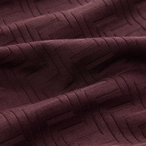 Burgundy Red Regular Fit Smart Quarter Zip Polo Shirt
