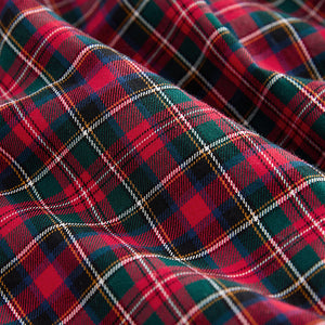 Red Tartan Long Sleeve 100% Cotton Peter Pan Collar Dress (3mths-6yrs)