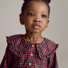 Load image into Gallery viewer, Red Tartan Long Sleeve 100% Cotton Peter Pan Collar Dress (3mths-6yrs)
