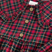Load image into Gallery viewer, Red Tartan Long Sleeve 100% Cotton Peter Pan Collar Dress (3mths-6yrs)
