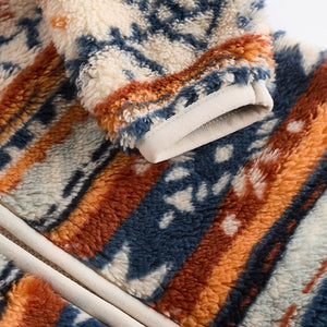 Blue/ Orange Print Baby Cosy Fleece Jacket with 3d Ears (0mths-18mths)