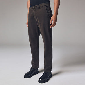 Dark Brown Slim Fit Premium Soft Touch Chino Trousers