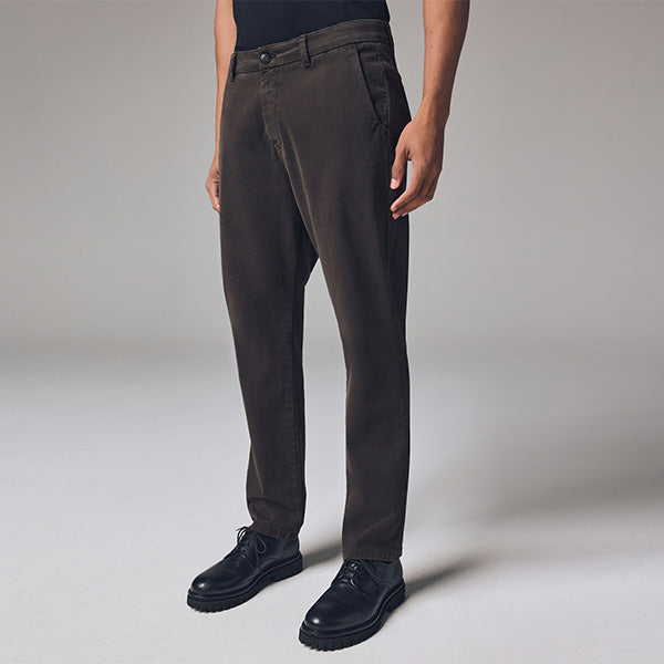 Dark Brown Slim Fit Premium Soft Touch Chino Trousers