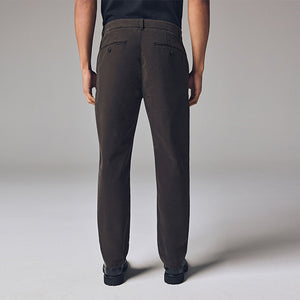 Dark Brown Slim Fit Premium Soft Touch Chino Trousers