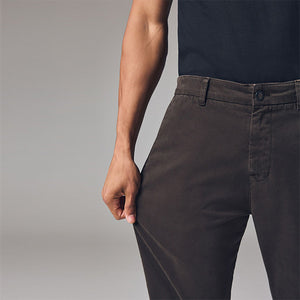 Dark Brown Slim Fit Premium Soft Touch Chino Trousers