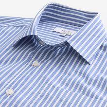 Load image into Gallery viewer, Blue/White 100% Cotton Stripe Long Sleeve Shirt
