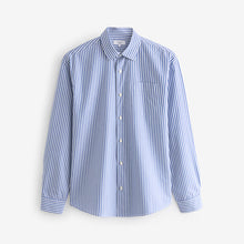 Load image into Gallery viewer, Blue/White 100% Cotton Stripe Long Sleeve Shirt
