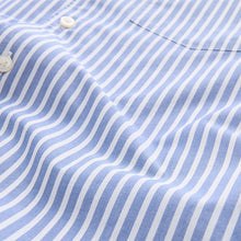 Load image into Gallery viewer, Blue/White 100% Cotton Stripe Long Sleeve Shirt
