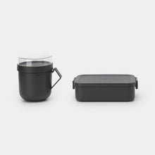 Load image into Gallery viewer, Brabantia Make &amp; Take Lunch Set, 2 pieces Dark Grey
