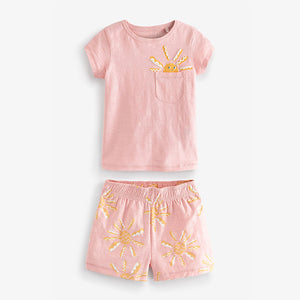Multi Pastel Beach Character Short Pyjamas 3 Pack (9mths-8yrs)