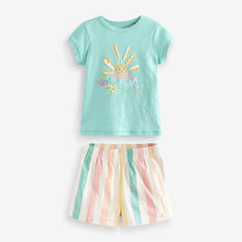 Load image into Gallery viewer, Multi Pastel Beach Character Short Pyjamas 3 Pack (9mths-8yrs)
