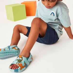 Blue Dino Chunky Sliders (Younger Boys)