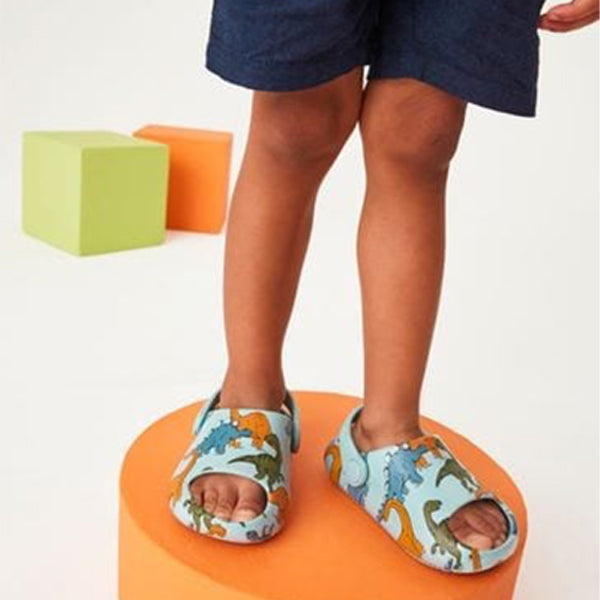 Blue Dino Chunky Sliders (Younger Boys)