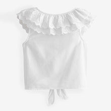 Load image into Gallery viewer, White Frill Collar Tie Front Blouse (3-12yrs)
