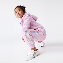 Load image into Gallery viewer, Lilac Purple Rainbow Stripe Soft Touch Hoodie Jersey (3-12yrs)
