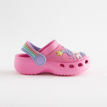 Load image into Gallery viewer, Pink Unicorn Clogs With Ankle Strap (Younger Girls)
