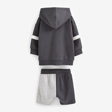 Load image into Gallery viewer, Monochrome Colourblock Zip Through Hoodie and Shorts Set (3mths-6yrs)
