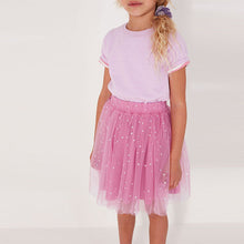 Load image into Gallery viewer, Pink Foil Sparkle Soft Mesh Skirt (3-12yrs)
