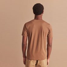 Load image into Gallery viewer, Tan Brown Slim Essential Crew Neck T-Shirt

