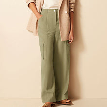 Load image into Gallery viewer, Green Tailored Utility Cargo Straight Trousers
