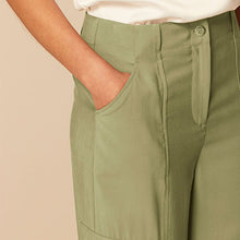 Load image into Gallery viewer, Green Tailored Utility Cargo Straight Trousers
