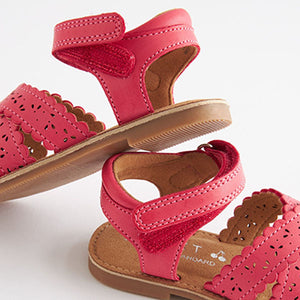 Pink Crossover Ankle Strap Sandals (Younger Girls)