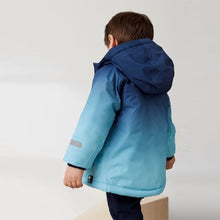 Load image into Gallery viewer, Blue Dip Dye Waterproof Fleece Lined Coat (3mths-6yrs)
