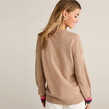 Load image into Gallery viewer, Camel Rainbow Cosy Crew Neck Long Sleeve Jumper
