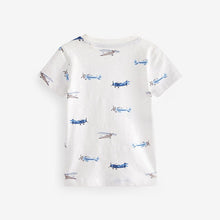 Load image into Gallery viewer, White Plane Short Sleeve All Over Print T-Shirt (3mths-6yrs)
