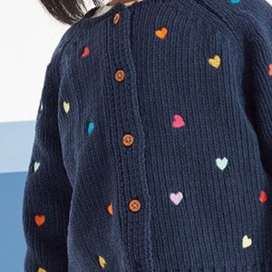 Navy Heart Cardigan (3mths-6yrs)