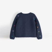 Load image into Gallery viewer, Navy Heart Cardigan (3mths-6yrs)
