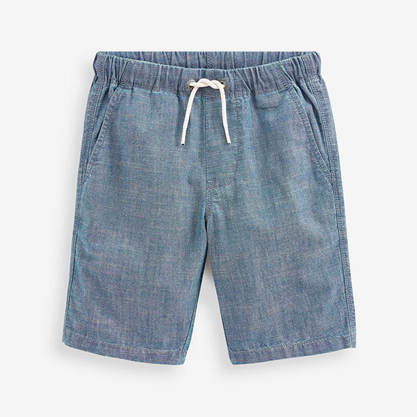 Mid Blue Chambray Pull-On Shorts (3-12yrs)