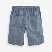 Load image into Gallery viewer, Mid Blue Chambray Pull-On Shorts (3-12yrs)
