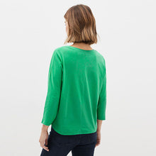 Load image into Gallery viewer, Bright Green 3/4 Length Sleeve Top
