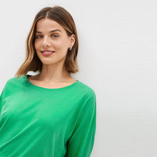 Load image into Gallery viewer, Bright Green 3/4 Length Sleeve Top
