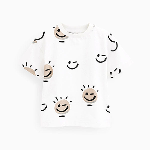 White Smile Short Sleeve All Over Print T-Shirt (3mths-6yrs)