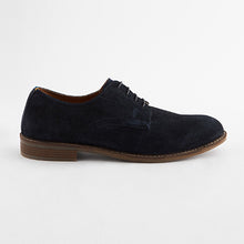 Load image into Gallery viewer, Navy Blue Suede Derby Shoes
