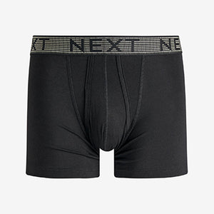 Signature Black Metallic Waistband Modal 4 Pack A-Front Boxers