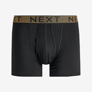 Signature Black Metallic Waistband Modal 4 Pack A-Front Boxers
