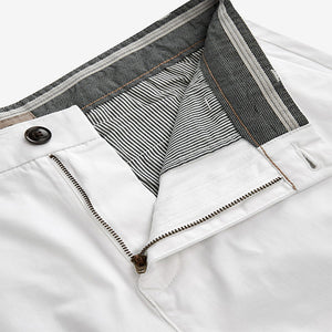 White Slim Fit Stretch Chinos Shorts